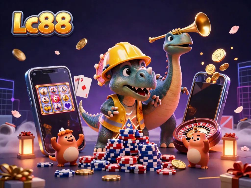 Celebrate big wins with the animated Lc88 scene of exciting casino adventures.