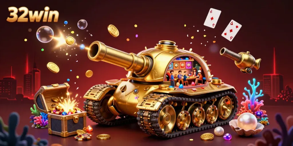 Experience the excitement of 32win with a golden beetle tank casino, rich in vibrant casino elements.
